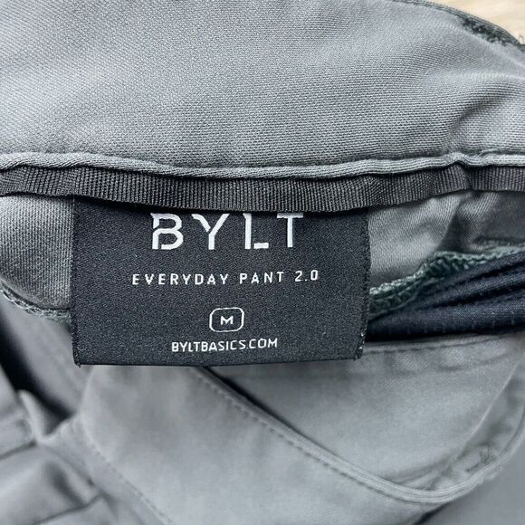 Bylt Pants Mens Medium Gray Everyday 2.0 Stretch Sim Fit Zip Pocket Chino - Picture 8 of 14